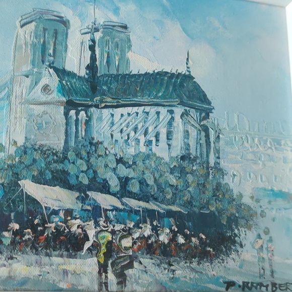 Original Paris painting on canvas by P.Rambert - Picture 9 of 12